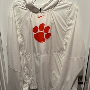 Clemson Nike White Hooded Windbreaker Jacket